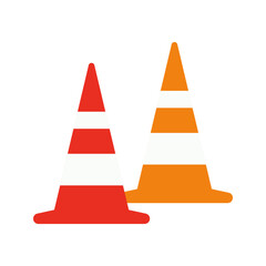 Road barriers. Closed barrier with a stop sign for parking in a flat design. Flat traffic signs