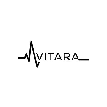 Vitara text with heartbeat line logo design.