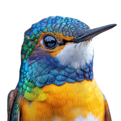 colorful hummingbird isolated on a white background