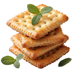Cookie crackers biscuit isolated on a white background