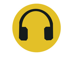 headphones icon on white background
