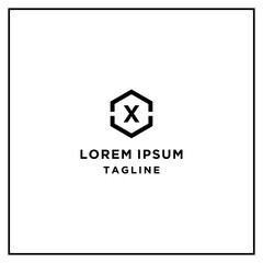 ax or xv hexagon logo