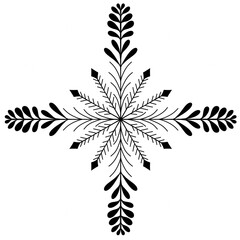 black floral mandala snowflake