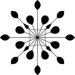 black floral mandala christmas snowflake