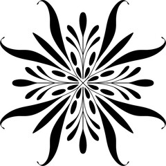 black color floral mandala art