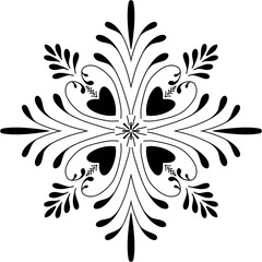 black floral mandala art