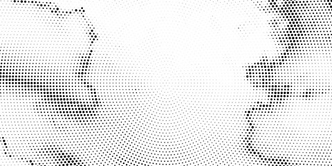 Abstract gradient halftone wave dotted textured pattern. Retro comic pop art backdrop with halftone dots design. Vintage backdrop for comic superhero text, speech bubble, message. Vector ilustration © Sonia