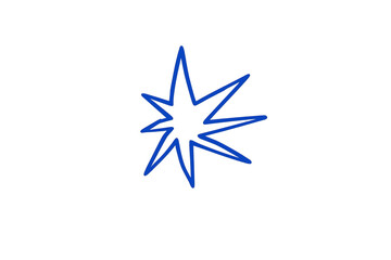 Obraz premium Blue star icon scrapbook doodle planner, 3D