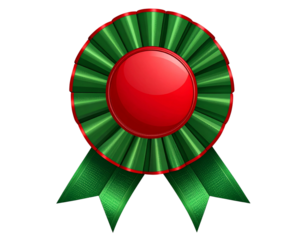  Patriotic Ribbon in Bangladesh Colors with Central Red Disc – Transparent Background.
