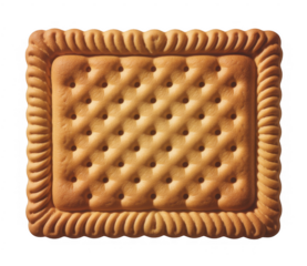 Square biscuit with decorative edge isolated on a transparent background cookie pastry