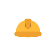 Flat Construction Helmet Icon for Safety and Building Work