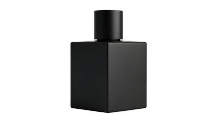 Black perfume bottle isolated on transparent background