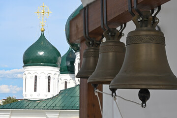 Belfry on the top floor of the Russian Orthodox bell tower