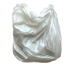 crumpled white plastic bag isolated on a white background