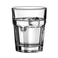 crystal clear glass of water isolated on a white background