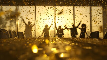 Golden Triumph Business Team Celebration