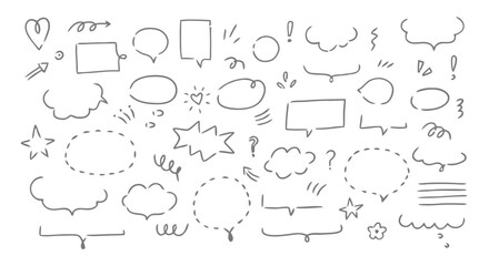 Fototapeta premium Hand drawn speech bubble collection thought bubble