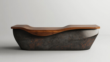 Real estate office reception counter mockup front interior registration copy space desk design indoor decoration front view decoration three-dimensional