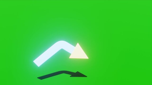 glowing arrow on business graph chart. and green arrow background
