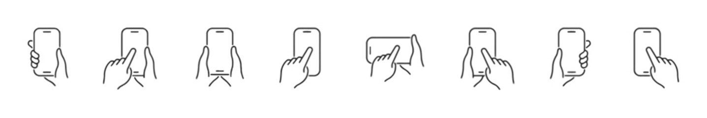 Hand holding smartphone gesture mobile gestures