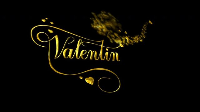 Valentine script in gold for luxury, romance, or special occasions designs, elegant and stylish for invitations or cards.