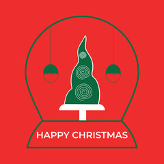 Minimalist Christmas Snow Globe with Stylized Tree