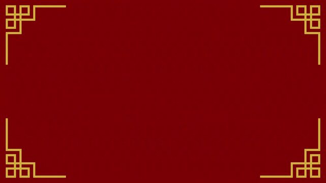 Chinese border traditional frame red gold pattern asian design suitable for lunar new year greetings, cultural event invitations, or festive announcements