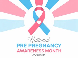 Obraz premium National pre pregnancy awareness month january ribbon symbol isolated on white background