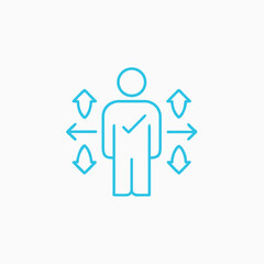 minimal thin line confidence icon vector template