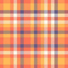 Harmony pattern fabric seamless, complexity plaid tartan check. Give vector texture background textile in red and amber colors.