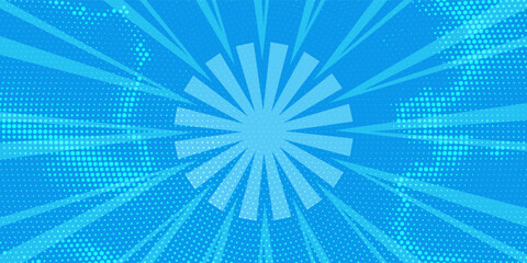 pop art halftone background blue flat color