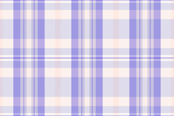 Repeating fabric vector check, hippie background seamless textile. Bedding pattern plaid texture tartan in light and white colors.
