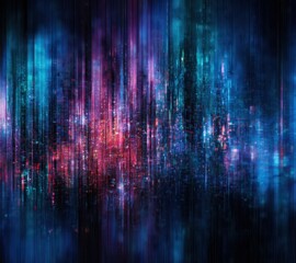 Vibrant abstract background featuring vertical streaks of blue, purple, and red light.