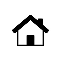 Home symbol in black suitable for real estate or construction website or application button