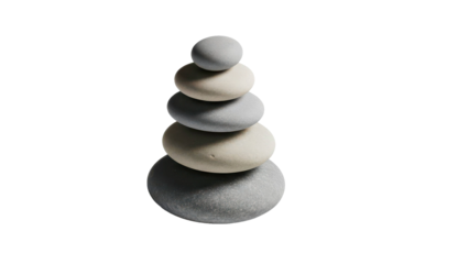 Stacked Zen Stones on Black Background