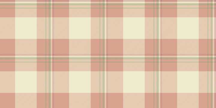 Neutral pattern plaid tartan, repetitive background vector seamless. Backdrop texture check textile fabric in orange and light colors.