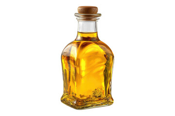 Fresh Culinary Oil in Transparent Bottle for Kitchen or Stock Photography