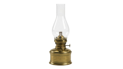 Brass Oil Lamp Isolated