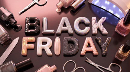 Black Friday Nail Art Sale: Nail Polish, Tools, and Accessories on Display