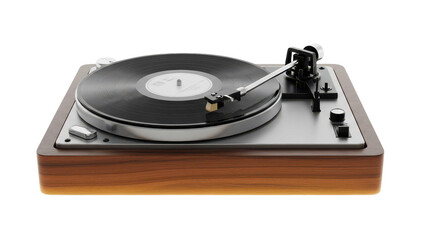 Vintage Turntable Playing Vinyl Record
