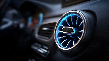 Illuminated Air Vent in a Modern Car Interior