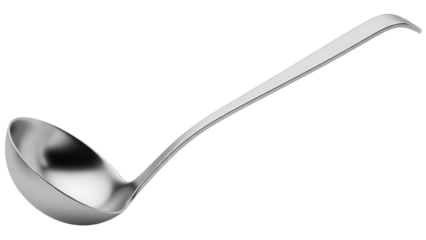 Silver Soup Ladle Isolated