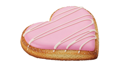 Heart Cookie Pink Icing Drizzle