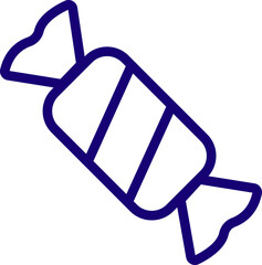 Candy sweets icon in colorful flat line style featuring confection, dessert, treat, bonbon, sugar, snack and related synonym elements for holiday graphics, packaging, party design and decoration