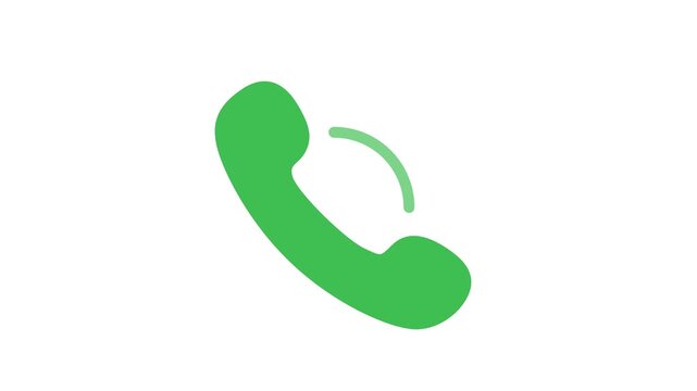 Flat Design Colored Phone Call Loop Animation 4K Transparent Background