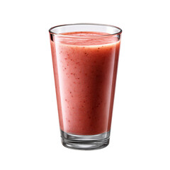 strawberry smoothie in a glass cup isolated die-cut 