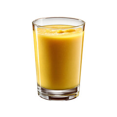  mango  smoothie in a clear glass cup isolated die-cut 