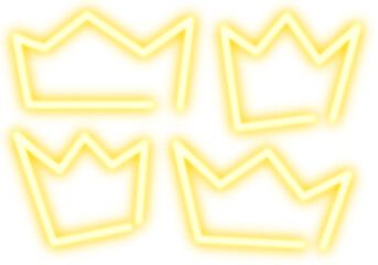 yellow glow crown set illustration 