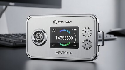 Fototapeta premium Secure Authentication - MFA Token Device for Enhanced Digital Security.