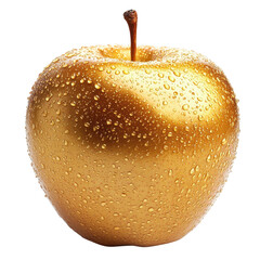 Gold apple isolated on a white background